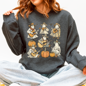 Ghost Cowboys Halloween Bats Spooky Gothic Nightfall Collection Limited Edition Sweatshirt — view 5