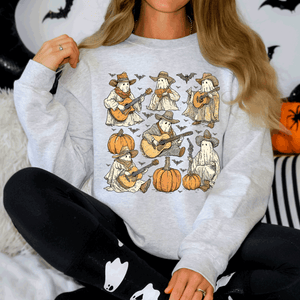 Ghost Cowboys Halloween Bats Spooky Gothic Nightfall Collection Limited Edition Sweatshirt — view 6