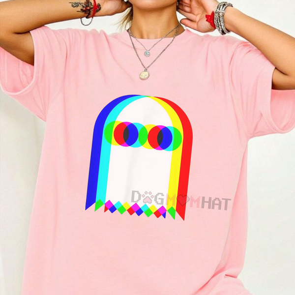 Ghost Trippy Vaporwave T-Shirt – Halloween Techno Rave EDM Party Tee