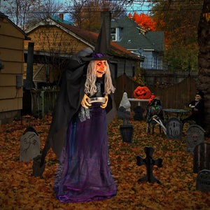 Giant Halloween Witch Decoration with LED Lights Widened Base Sound — view 2