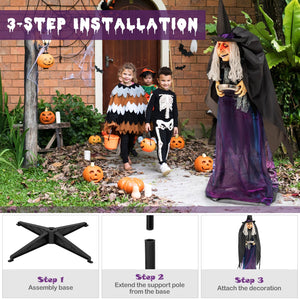 Giant Halloween Witch Decoration with LED Lights Widened Base Sound — view 5