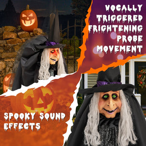 Giant Halloween Witch Decoration with LED Lights Widened Base Sound — view 7