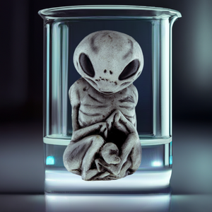 Grey Alien Monster Embryo in Formaldehyde Jar Prop — view 6