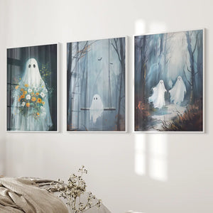 Cute Ghosts Halloween Art Print Gothic Decor Set — view 7