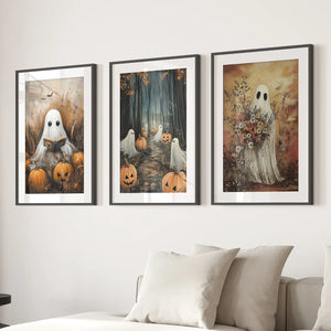 Ghosts Halloween Trendy Wall Art Poster Set Decor — view 5