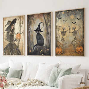 Witchy Halloween Fall Decor Modern Wall Art Print — view 4