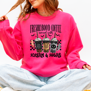 Halloween Coffee Freshly Boo'd Witch Spooky Nighttime Cozy Autumn Vibes Sweatshirt — view 9