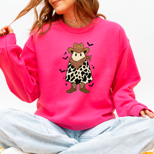 Halloween Ghost Cowboy Western Country Spirit Autumn Night Graphic Cozy Vintage Sweatshirt — view 9