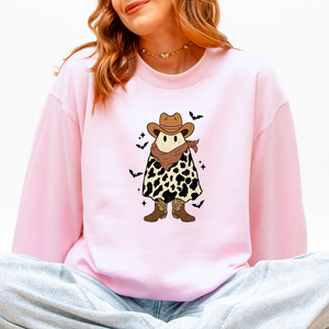 Halloween Ghost Cowboy Western Country Spirit Autumn Night Graphic Cozy Vintage Sweatshirt — view 5