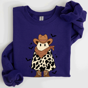 Halloween Ghost Cowboy Western Country Spirit Autumn Night Graphic Cozy Vintage Sweatshirt — view 8
