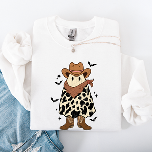 Halloween Ghost Cowboy Western Country Spirit Autumn Night Graphic Cozy Vintage Sweatshirt — view 10