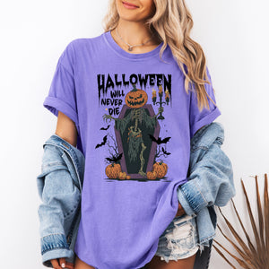 Halloween Will Never Die Spooky Jack-O-Lantern Pumpkin Limited Edition Design Comfort Colors Tee — view 8