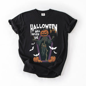 Halloween Will Never Die Spooky Jack-O-Lantern Pumpkin Limited Edition Design Comfort Colors Tee — view 7