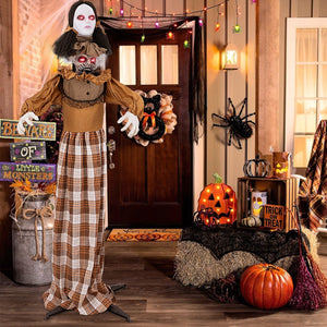 Halloween Animatronic Haunted Woman with Pop Up Head and Control Button — view 1