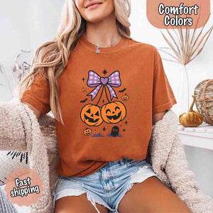 Halloween Cherries Comfort Colors Shirt – Trendy Pumpkin Tee — view 14
