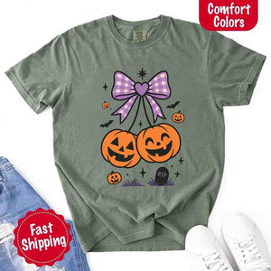 Halloween Cherries Comfort Colors Shirt – Trendy Pumpkin Tee — view 17