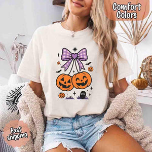 Halloween Cherries Comfort Colors Shirt – Trendy Pumpkin Tee — view 1