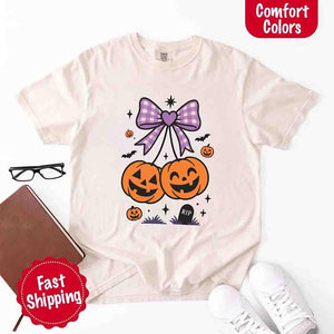 Halloween Cherries Comfort Colors Shirt – Trendy Pumpkin Tee — view 2