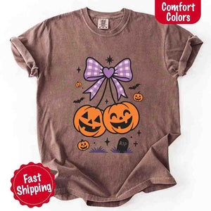 Halloween Cherries Comfort Colors Shirt – Trendy Pumpkin Tee — view 7