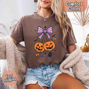 Halloween Cherries Comfort Colors Shirt – Trendy Pumpkin Tee — view 6