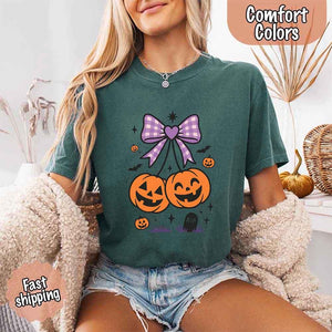 Halloween Cherries Comfort Colors Shirt – Trendy Pumpkin Tee — view 3
