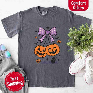 Halloween Cherries Comfort Colors Shirt – Trendy Pumpkin Tee — view 9