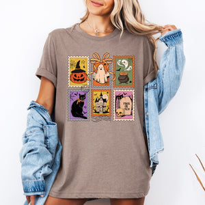 Halloween Ghost Black Cat Pumpkin Witch Classic Spooky Night Edition Graphic Tee — view 3