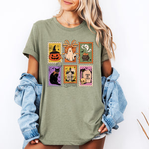 Halloween Ghost Black Cat Pumpkin Witch Classic Spooky Night Edition Graphic Tee — view 4