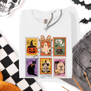 Classic Halloween Ghost Black Cat Pumpkin Witch Spooky Season Comfort Colors Tee — view 10