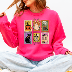 Haunting Halloween Night Parade With Ghosts Black Cat Pumpkins Witch Cozy Sweatshirt — view 8