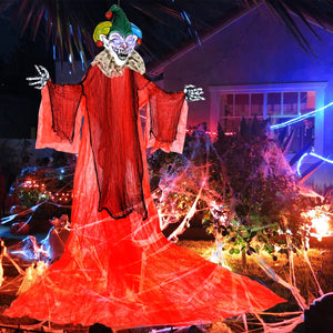 Halloween Hanging Clown with Wings and Lighted Colorful Eyes — view 1