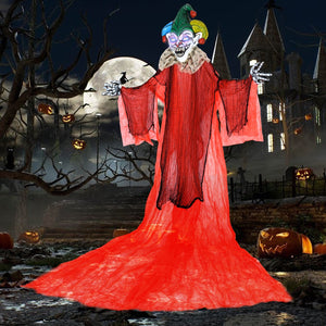 Halloween Hanging Clown with Wings and Lighted Colorful Eyes — view 5