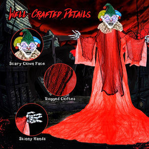 Halloween Hanging Clown with Wings and Lighted Colorful Eyes — view 6