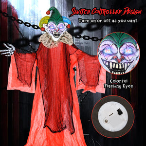 Halloween Hanging Clown with Wings and Lighted Colorful Eyes — view 7
