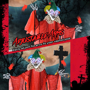 Halloween Hanging Clown with Wings and Lighted Colorful Eyes — view 8