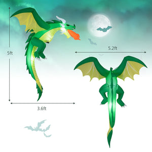 5 Feet Hanging Halloween Inflatable Dragon — view 4