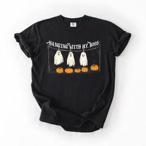 Hanging With My Boos Ghosts Halloween Spirits And Grinning Pumpkins For A Spooky Fun Night Comfort Colors Tee — view 5