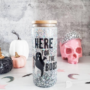 Here for the Boos Halloween Snowglobe Glitter Iced Coffee Cup — view 1