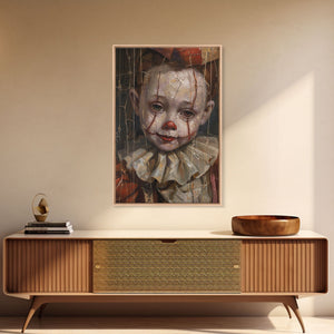 Haunting Clown with Cracked Face - Spooky Halloween Art Print - Creepy Home Decor - Scary Clown Wall Art - Perfect Halloween Decoration — view 11
