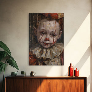 Haunting Clown with Cracked Face - Spooky Halloween Art Print - Creepy Home Decor - Scary Clown Wall Art - Perfect Halloween Decoration — view 12