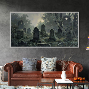 Dark Academia Wall Art, Framed Canvas Print, Spooky Halloween Wall Art, Halloween Wall Decor, Spooky Vibes, Victorian Oil Painting — view 12