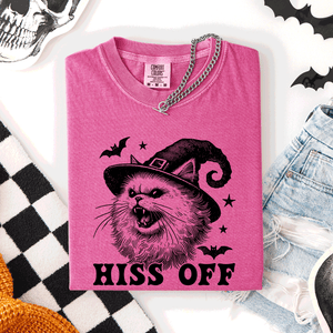 Hiss Off Cat Halloween Witch Funny For Cat Lovers And Halloween Enthusiasts Comfort Colors Tee — view 5