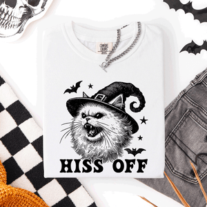 Hiss Off Cat Halloween Witch Funny For Cat Lovers And Halloween Enthusiasts Comfort Colors Tee — view 8