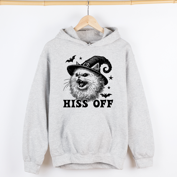 Hiss Off Cat Halloween Witch Vintage Edition Boldly Spooky Collector's Favorite Graphic Hoodie