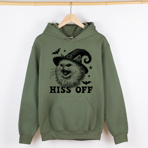 Hiss Off Cat Halloween Witch Vintage Edition Boldly Spooky Collector's Favorite Graphic Hoodie — view 4