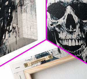Gothic Skull Art Canvas Print, Dark Moody Abstract Wall Decor, Halloween Living Room Art, Unique Therapy Art Gift, Dark Angels Print — view 13