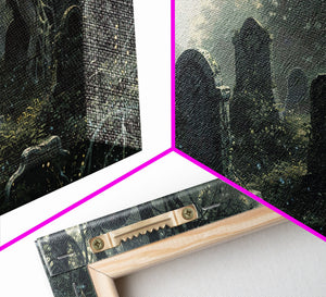Dark Academia Wall Art, Framed Canvas Print, Spooky Halloween Wall Art, Halloween Wall Decor, Spooky Vibes, Victorian Oil Painting — view 13