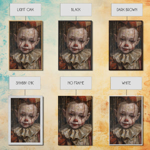 Haunting Clown with Cracked Face - Spooky Halloween Art Print - Creepy Home Decor - Scary Clown Wall Art - Perfect Halloween Decoration — view 14