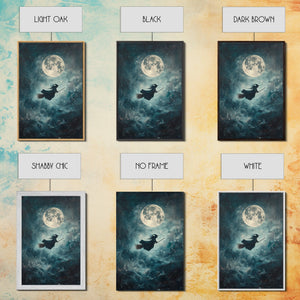 Witchy Decor, Witch Wall Art, Witch Riding a Broom Under a Full Moon, Witch Painting, Framed Canvas Print, Witchy Wall Art, Halloween Decor — view 14