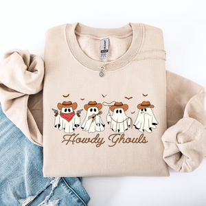 Howdy Ghouls, Cowboy Ghosts, Western, Halloween Sweatshirt — view 1